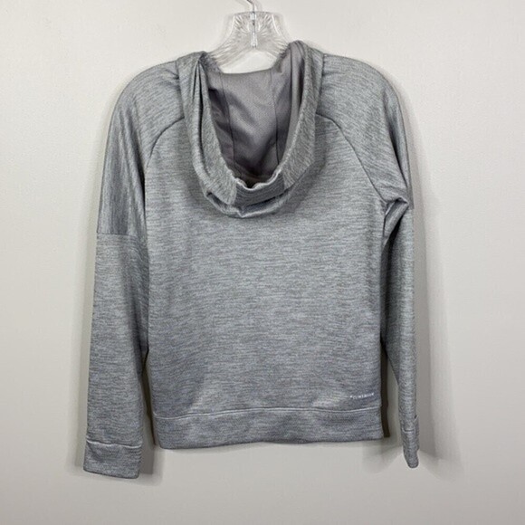 Adidas Gray Metallic Foil Logo Pullover Sweatshirt Hoodie XS - Picture 7 of 7